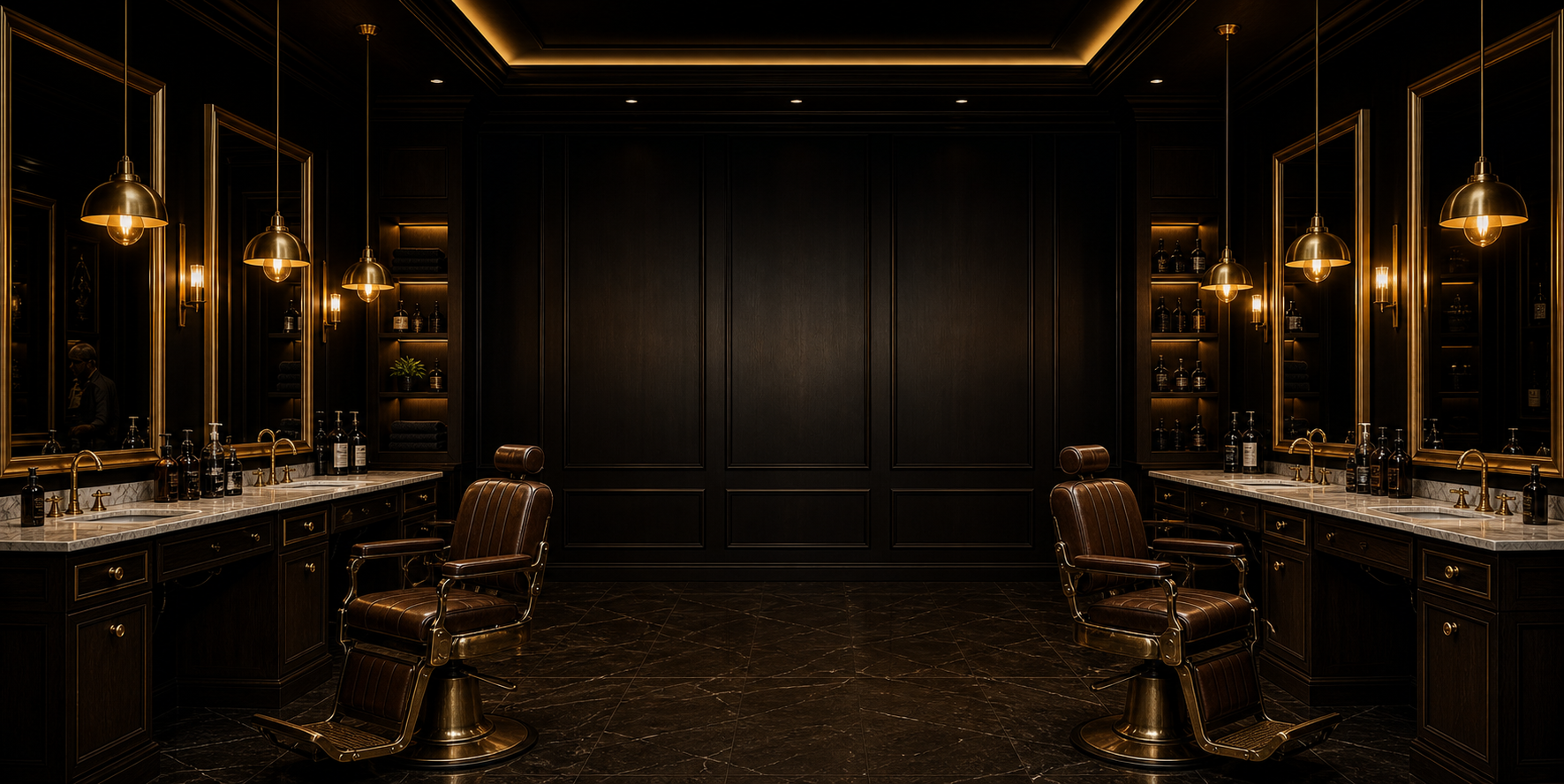 Premium barbershop interior